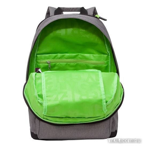 Школьный рюкзак Grizzly RQL-218-9 (серый/салатовый)