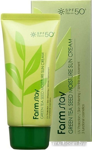 Крем солнцезащитный FarmStay Green Tea Seed Moisture Sun Cream SPF 50/PA+++ (70 г)