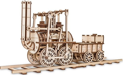 Сборная модель Eco-Wood-Art Локомотив с резиномотором