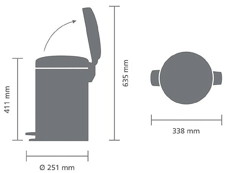 Brabantia Pedal Bin NewIcon 12 л (минерально-горчичный)