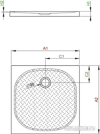 Душевой поддон Radaway Zantos C 90x90 [M3ZNC9090-06]