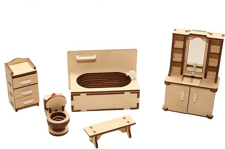 Мебель для кукольного домика Большой слон Ванная М-004