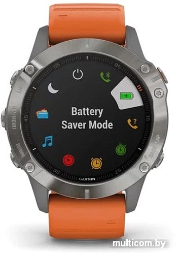 Умные часы Garmin Fenix 6 Sapphire (титановый/оранжевый)