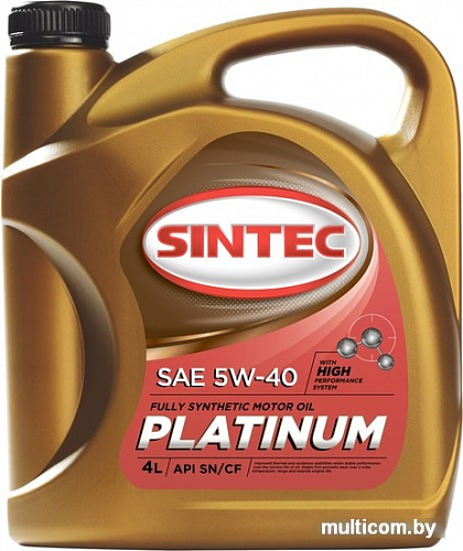 Моторное масло Sintec Platinum 5W-40 API SN/CF 4л