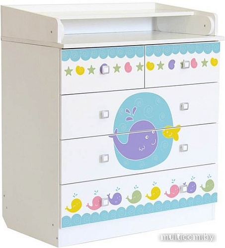 Детский комод Polini Kids Simple 1780 (морская история)