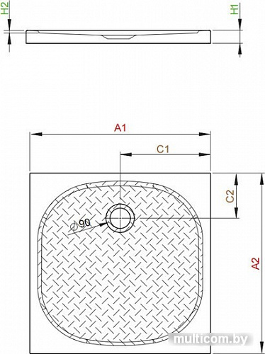 Душевой поддон Radaway Zantos C 90x90 [M3ZNC9090-06]