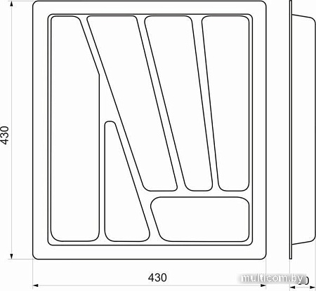 Лоток для столовых приборов AKS Verso 50x430 (белый)