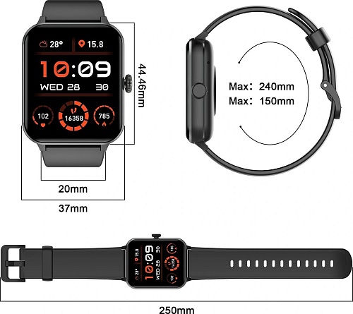 Умные часы Blackview R50 (черный)