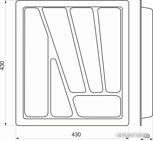 Лоток для столовых приборов AKS Verso 50x430 (белый)