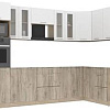 Готовая кухня Интерлиния Мила 1.68x3.0 правая без столешницы (белый платинум/дуб серый)