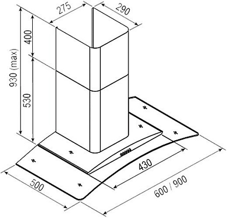 Кухонная вытяжка Rainford RCH 2620 N Black