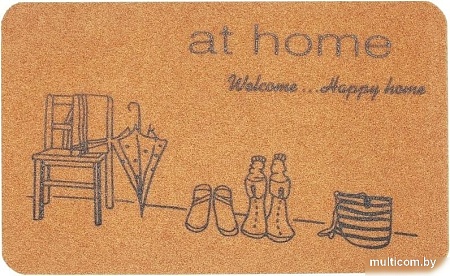 Придверный коврик ComeForte Велюр Уютный дом 40x60 (бежевый)