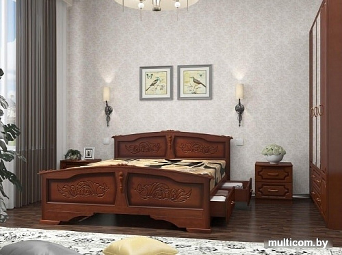 Кровать Bravo Мебель Елена 120x200 (с ящиками, орех)