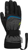 Горнолыжные перчатки Reusch Primus R-Tex Xt/6201224-6623 (р-р 8.5, Black Melange/Safety Yellow/Brilliant Blu)