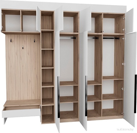 Стенка Рэйгрупп Рэй P245-B8-1-EBE В8-1 (дуб элисон/белый премиум)