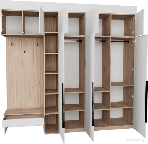 Стенка Рэйгрупп Рэй P245-B8-1-EBE В8-1 (дуб элисон/белый премиум)