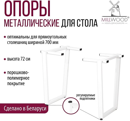 Подстолье для стола Millwood Уэльс 520 (белый)