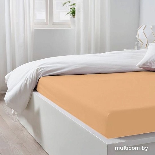 Постельное белье Luxsonia Махра на резинке 180x200 Мр0020-2 (персиковый)