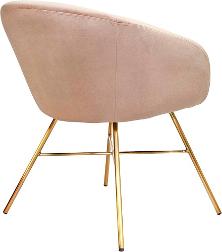 Стул с подлокотниками AksHome Amur (светло-коричневый велюр/золото)