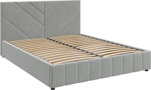 Кровать Bravo Мебель Нельсон 140x200 без ПМ Стандарт Линия 5 Вариант (светло-серый)