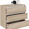 Комод Кортекс-мебель Бари 80 3ш (дуб сонома/дуб сонома/белый)