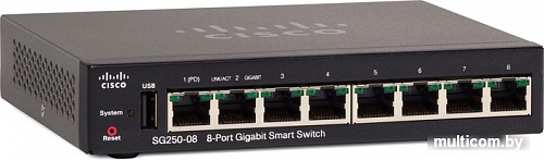 Коммутатор Cisco SG250-08HP