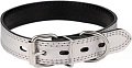 Ошейник Дарэленд простроченный 2х-слойный 30 мм 45-55 см (серебристый)