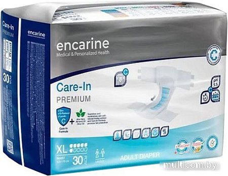 Подгузники для взрослых Encarine Premium 6 капель Extralarge (30 шт)