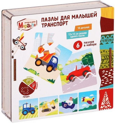 Развивающая игра Mapacha Транспорт с разным резом 962030