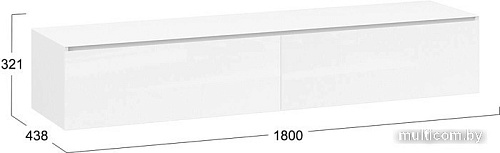 Тумба Трия Глосс ТД-319.03.11 (белый глянец/стекло белый глянец)