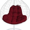 Подвесное кресло M-Group XL 11120102 (белый ротанг/бордовая подушка)