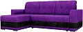 Угловой диван Mebelico Честер 61108 (левый, велюр, фиолетовый/черный)