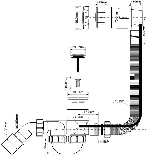 Сифон McAlpine MRB2SC-PB