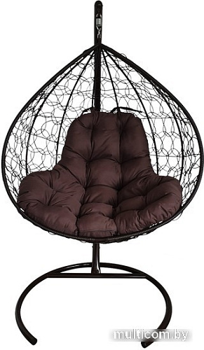 Подвесное кресло M-Group XL 11120405 (черный ротанг/коричневая подушка)