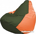 Кресло-мешок Flagman Груша Мега Super Г5.1-56 (тёмно-оливковый/оранжевый)