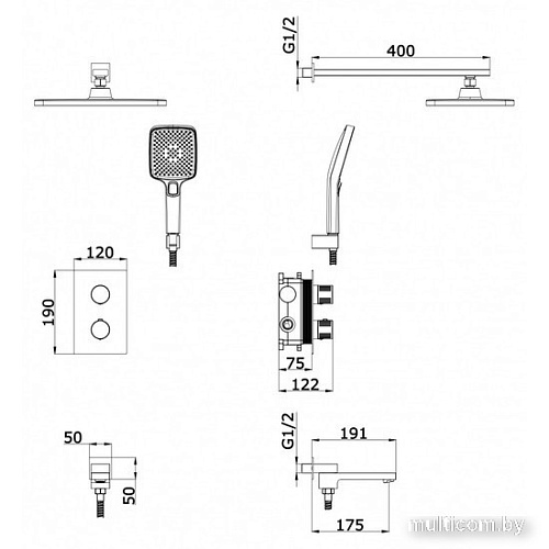 Душевая система Vieir 25004-3C