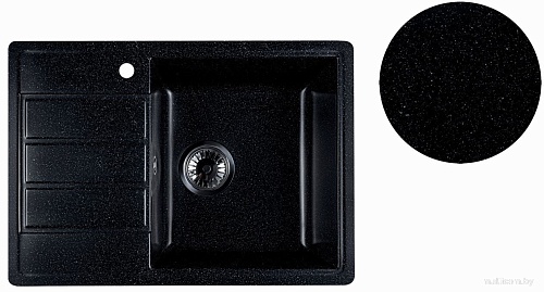 Кухонная мойка Marblan Recta R (черный, с сифоном)