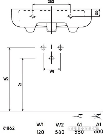 Умывальник Kolo Ego K11162000