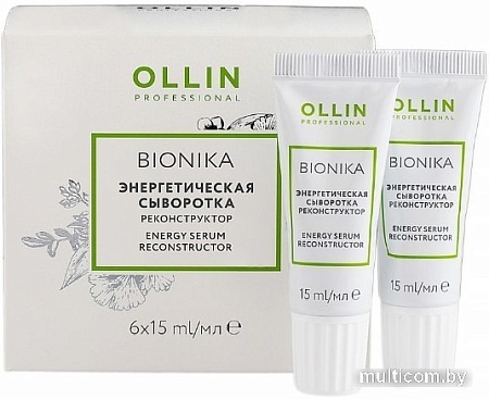 Сыворотка Ollin Professional BioNika Реконструктор энергетическая 6x15 мл