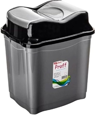 Мусорное ведро Эльфпласт Proff EP477 5 л (серый/черный)