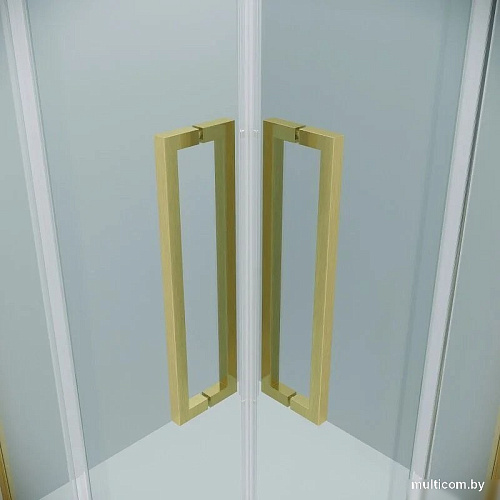 Душевой уголок Grossman Cosmo 100x100x195 300.K33.02.1010.32.00 (золото сатин/прозрачное стекло)