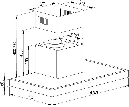 Кухонная вытяжка Schtoff S Plus 600 X (нержавеющая сталь)