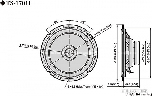 Компонентная АС Pioneer TS-1701i