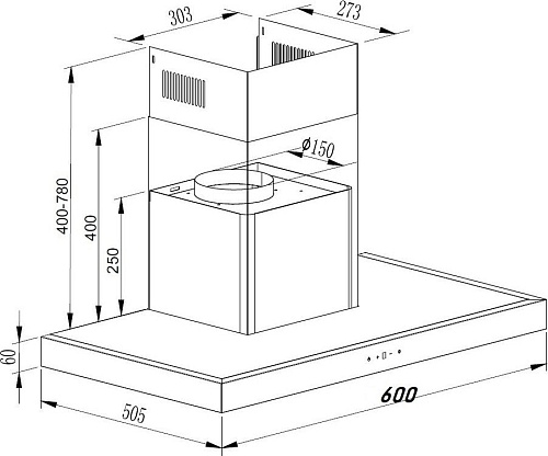 Кухонная вытяжка Schtoff S Plus 600 X (нержавеющая сталь)