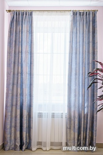 Комплект штор Decoretto Гранж ГСС-K5 2.25x2.6 м (синий/серый, 2 шт)