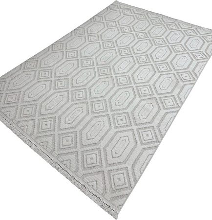 Ковер для жилой комнаты Radjab Carpet Поло Прямоугольник EN 262 12563RK (2.4x3.4, Cream)