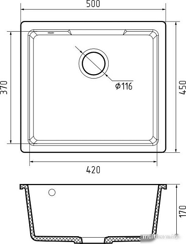 Кухонная мойка GranFest QUARZ GF-UR-4550 (черный)