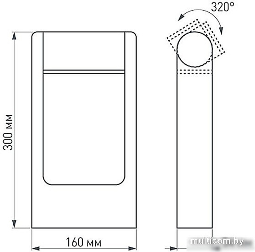 Садовый светильник Arlight LGD-PATH-FRAME-ROTARY-H300-6W Warm3000 020344(1)