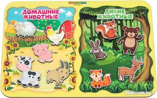 Сортер WoodLand Toys Какая разница? Домашние и дикие животные 117205