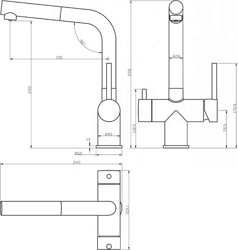 Смеситель Grocenberg GB4097 (никель)